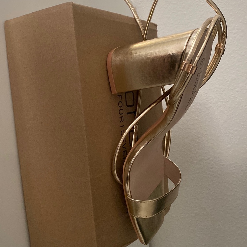 Ankle Wrap Two Part Block Heels - image 1